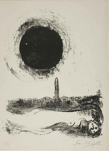Figure 4. Marc Chagall. Black sun over Paris, 1952.