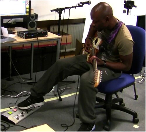 Figure 2. Participant using the pedalboard interface.