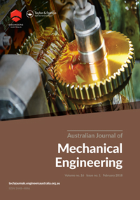 Cover image for Australian Journal of Mechanical Engineering, Volume 16, Issue 1, 2018