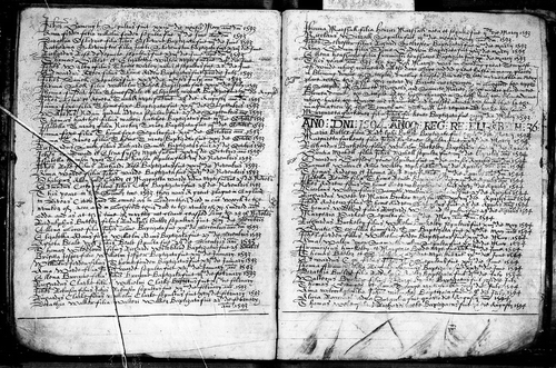 Figure 1. Annales Aldervasenses, Register of baptisms, marriages and burials for All Saints, Alrewas, 1547–1747, D783/1/1/1, Staffordshire Record Office (SRO). Reproduced with the permission of SRO.