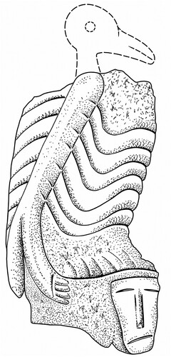 Figure 6 A bird statue from Göbekli Tepe (Dietrich et al. Citation2014: fig. 9).