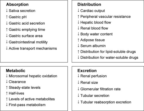 Figure 2 Age-related changes in pharmacokinetics.