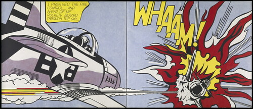 Figure 9 Roy Lichtenstein, Whaam!, 1963. Acrylic paint and oil paint on canvas, 30 x 12.9 cm, Tate, London © Estate of Roy Lichtenstein/DACS 2022.