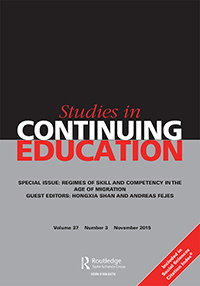 Cover image for Studies in Continuing Education, Volume 37, Issue 3, 2015
