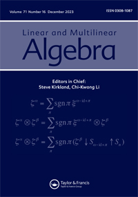 Cover image for Linear and Multilinear Algebra, Volume 71, Issue 16, 2023