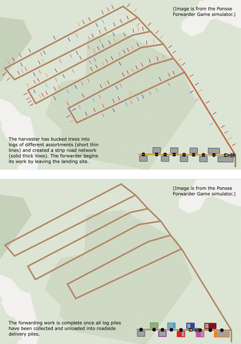 Figure 1. Schematic description of forwarding work at a CTL harvesting site.