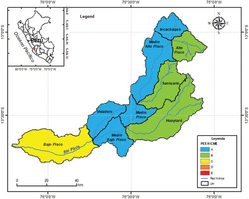 Figura 5. Mapa del PEEH – Cuenca del río Pisco.