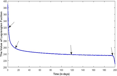 Figure 17. Lagrangian functions with time-varying optimal control.