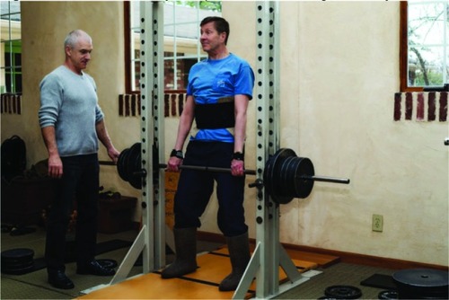 Figure 2 Hand lift: barbell system positioned according to Anatoly Gravitational System.
