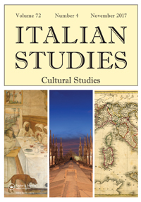 Cover image for Italian Studies, Volume 72, Issue 4, 2017