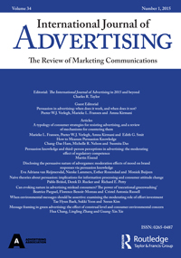 Cover image for International Journal of Advertising, Volume 34, Issue 1, 2015