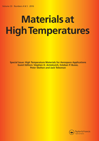 Cover image for Materials at High Temperatures, Volume 33, Issue 4-5, 2016