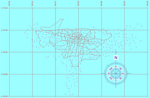 Figure 3. Locations of boreholes in the study area.