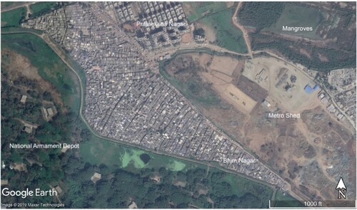 Figure 1: Satellite image of Bhim Nagar and surrounding area, Mumbai.