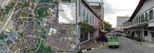 Figure 1. The overall layout and typical view of the study area in Ipoh.