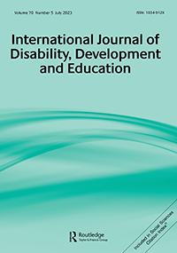 Cover image for International Journal of Disability, Development and Education, Volume 70, Issue 5, 2023