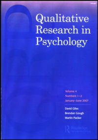 Cover image for Qualitative Research in Psychology, Volume 12, Issue 3, 2015