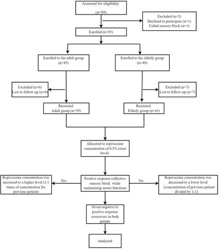 Figure 2 Flow diagram for the up-and-down method.