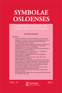 Cover image for Symbolae Osloenses, Volume 97, Issue 1, 2023
