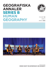 Cover image for Geografiska Annaler: Series B, Human Geography, Volume 104, Issue 1, 2022