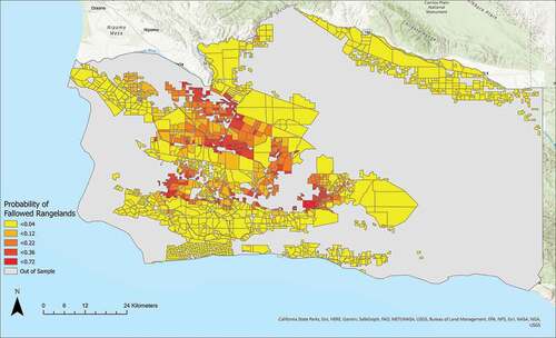 Figure 3. Predicted probability of rangeland fallowing.