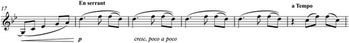 Example 9. Claude Debussy, Violin Sonata, mm. 17–22.