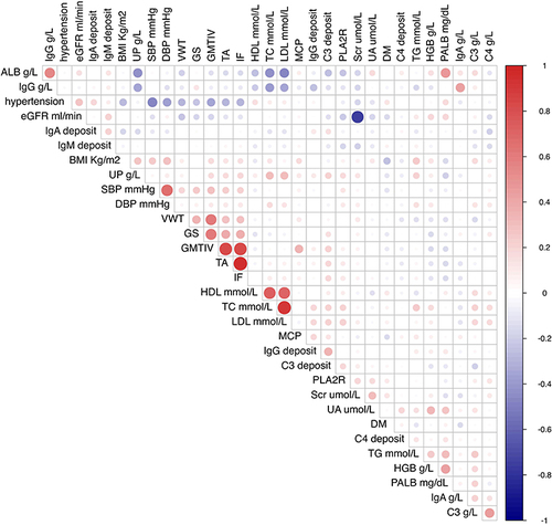 Figure 2 The correlation between BMI and clinicopathological parameters.