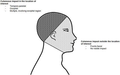 Figure 2 Description of the cutaneous impact location of interest.