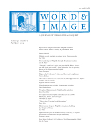 Cover image for Word & Image, Volume 31, Issue 2, 2015