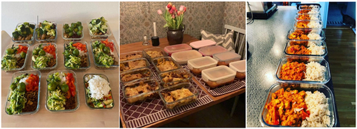Figure 3. Photos displaying food preparation (lunch boxes) provided by the study participants.