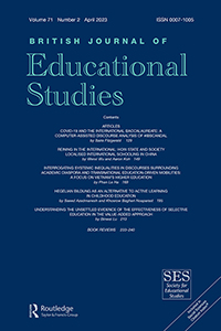 Cover image for British Journal of Educational Studies, Volume 71, Issue 2, 2023