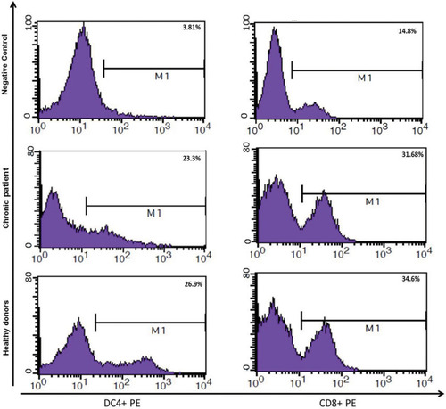 Figure 6 Showed ability of MoDCs-pulsed-HBVsvp to induce an autologous Th1/Tc polarization response in vitro for both healthy donors and chronic patients.