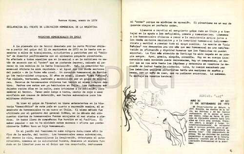 Figure 2. Somos, issue n° 2, the text ‘Masacran homosexuales en Chile’ – Courtesy of AméricaLee, CeDInCI (Buenos Aires).