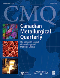 Cover image for Canadian Metallurgical Quarterly, Volume 54, Issue 4, 2015