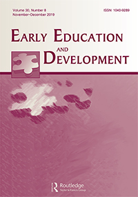 Cover image for Early Education and Development, Volume 30, Issue 8, 2019