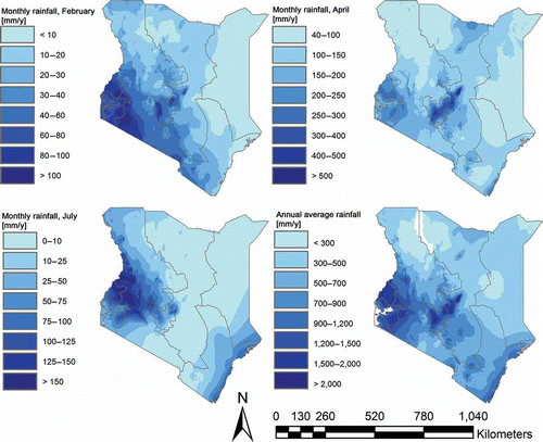 Figure 6. Temporal and spatial rainfall variability in Kenya. Data source: WRI (Citation2007).
