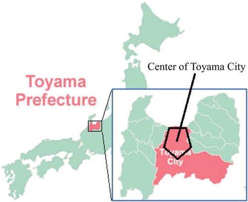 Figure 1. Map of Toyama, Japan.Source: Ministry of the Environment (Citation2022).