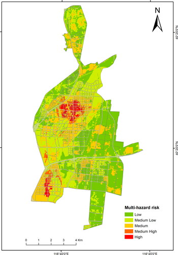 Figure 9. Multi-hazard risk map in HSC.