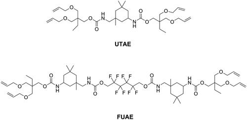 Figure 9. Structures of urethane-based allyl ethers.