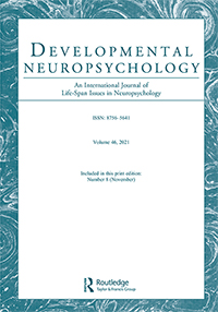 Cover image for Developmental Neuropsychology, Volume 46, Issue 8, 2021