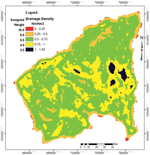 Figure 7. Drainage density map of the study area