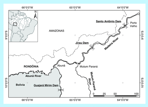 Figure 1.  Location of the Jirau Dam and other sites mentioned.