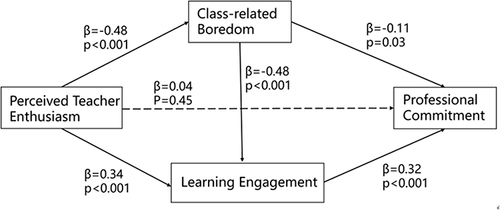 Figure 2 Graphical depiction of the mediation model (using PROCESS, model 6, bootstraps=5000).