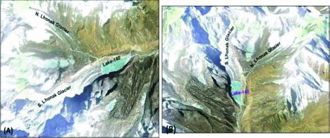 Figure 12. Lake 140 associated with the Lhonak glacier.