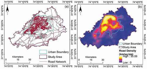 Figure 5. EVI images of the Lahore district of January (a) and May (b) of 2019.