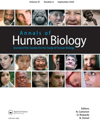 Cover image for Annals of Human Biology, Volume 47, Issue 6, 2020