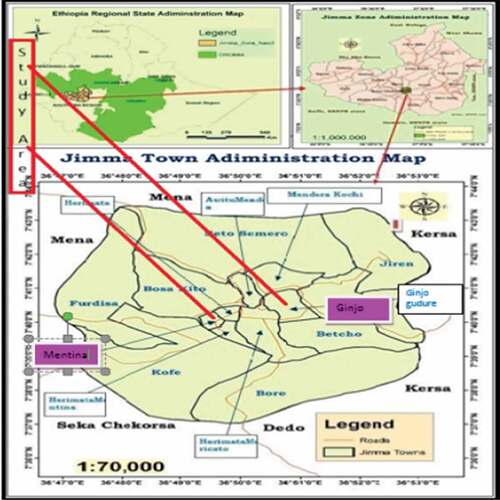 Figure 2. Study area map. Source. GPS survey data, 2019.