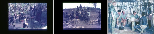 Figure 9. (A,B). Men on the construction site and women doing laundry and taking care of the children. Everyday life during the construction of Nhabijões military resettlement, Guinea, ca. 1970. Source: J. A. L. S. Santos personal archive. (C) Medical assistance. Nhabijões military resettlement, Guinea. Source: J. A. L. S. Santos personal archive.