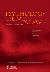 Cover image for Psychology, Crime & Law, Volume 26, Issue 7, 2020
