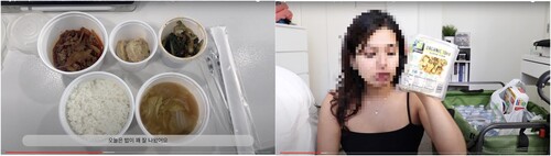 Figure 1. How food is presented in a KR vlog (left) and in a US vlog (right).